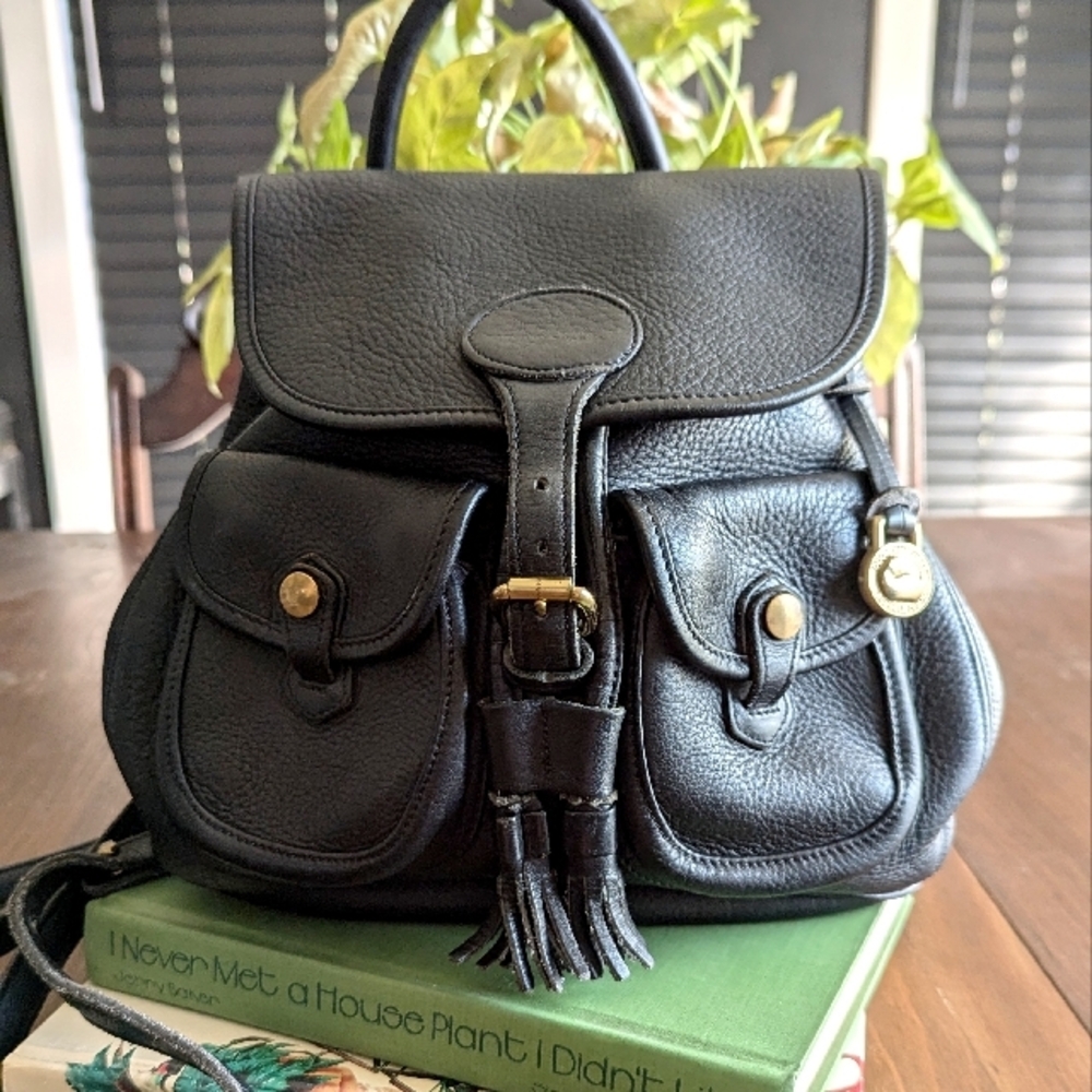 Vintage Dooney & Bourke Black Leather Backpack